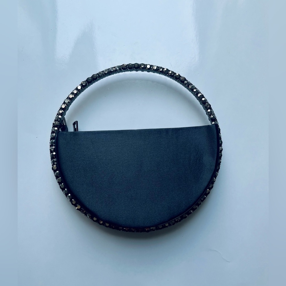 Black Rhinestones handle bag